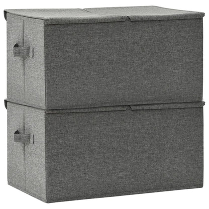 Úložné Boxy 2 Ks Textil 50 X 30 X 25 Cm Antracitové