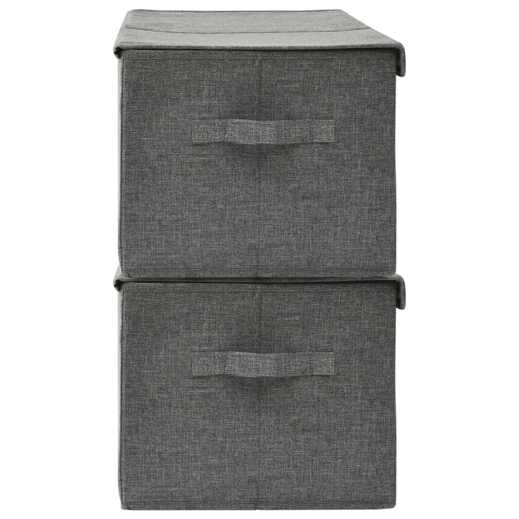 Úložné Boxy 2 Ks Textil 50 X 30 X 25 Cm Antracitové