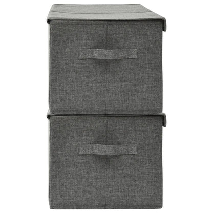 Úložné Boxy 2 Ks Textil 50 X 30 X 25 Cm Antracitové