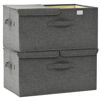 Úložné Boxy 2 Ks Textil 50 X 30 X 25 Cm Antracitové