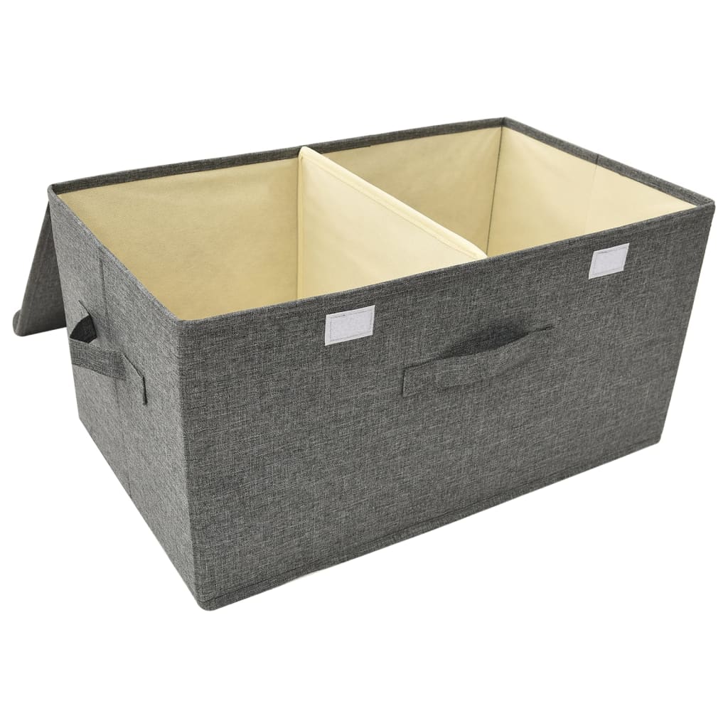 Úložné Boxy 2 Ks Textil 50 X 30 X 25 Cm Antracitové