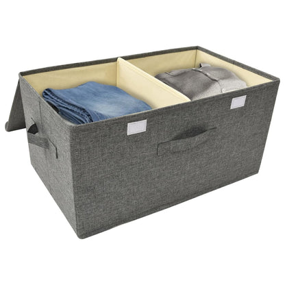 Úložné Boxy 2 Ks Textil 50 X 30 X 25 Cm Antracitové