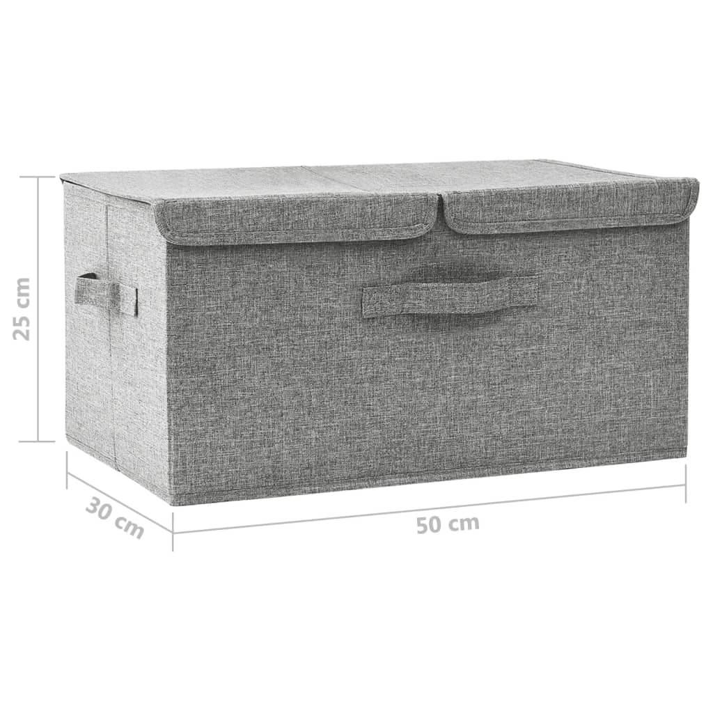 Úložný Box Textil 50 X 30 X 25 Cm Šedý