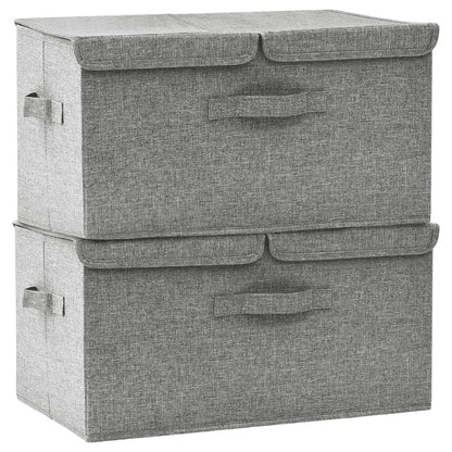 Úložné Boxy 2 Ks Textil 50 X 30 X 25 Cm Šedé