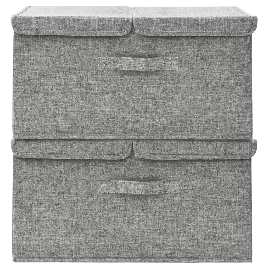 Úložné Boxy 2 Ks Textil 50 X 30 X 25 Cm Šedé