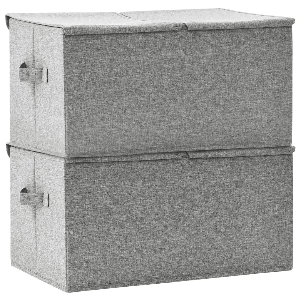 Úložné Boxy 2 Ks Textil 50 X 30 X 25 Cm Šedé