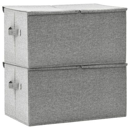Úložné Boxy 2 Ks Textil 50 X 30 X 25 Cm Šedé