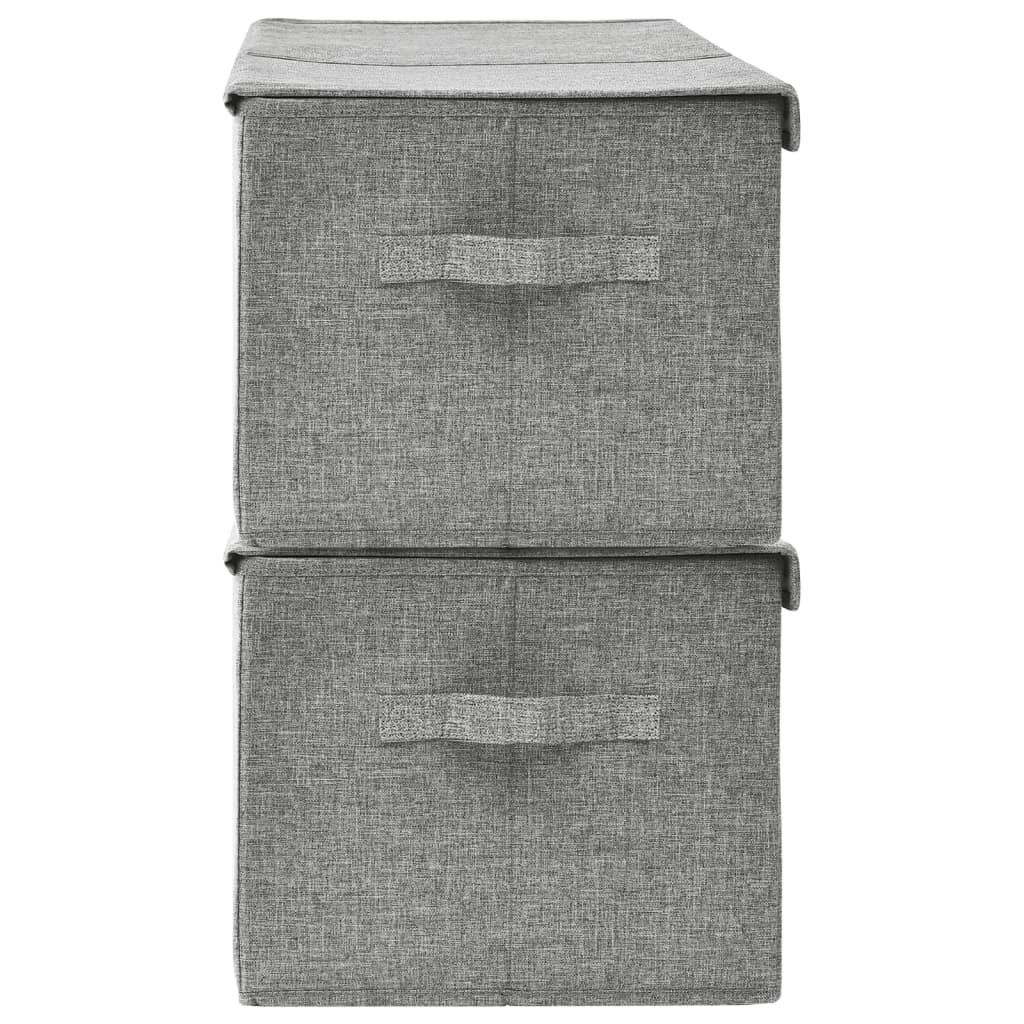 Úložné Boxy 2 Ks Textil 50 X 30 X 25 Cm Šedé