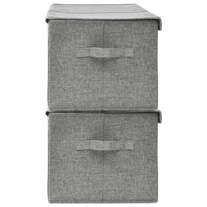 Úložné Boxy 2 Ks Textil 50 X 30 X 25 Cm Šedé