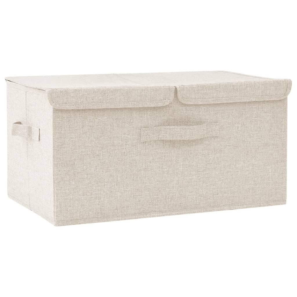 Úložný Box Textil 50 X 30 X 25 Cm Krémový