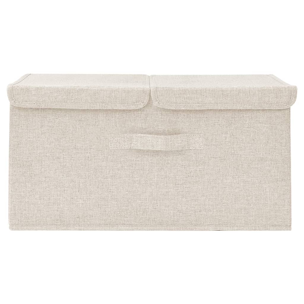 Úložný Box Textil 50 X 30 X 25 Cm Krémový