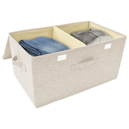 Úložný Box Textil 50 X 30 X 25 Cm Krémový