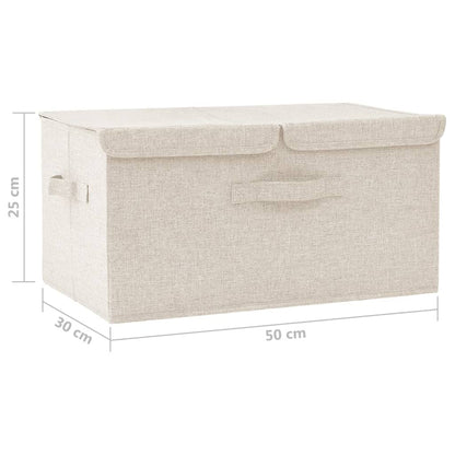 Úložný Box Textil 50 X 30 X 25 Cm Krémový