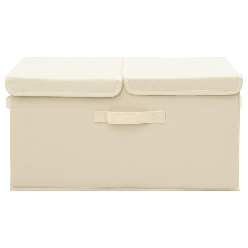 Úložné Boxy 2 Ks Textil 50 X 30 X 25 Cm Krémové Krémová