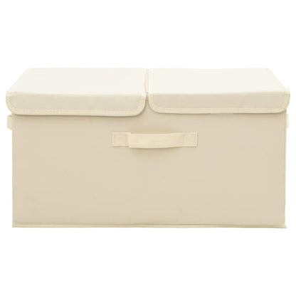 Úložné Boxy 2 Ks Textil 50 X 30 X 25 Cm Krémové Krémová