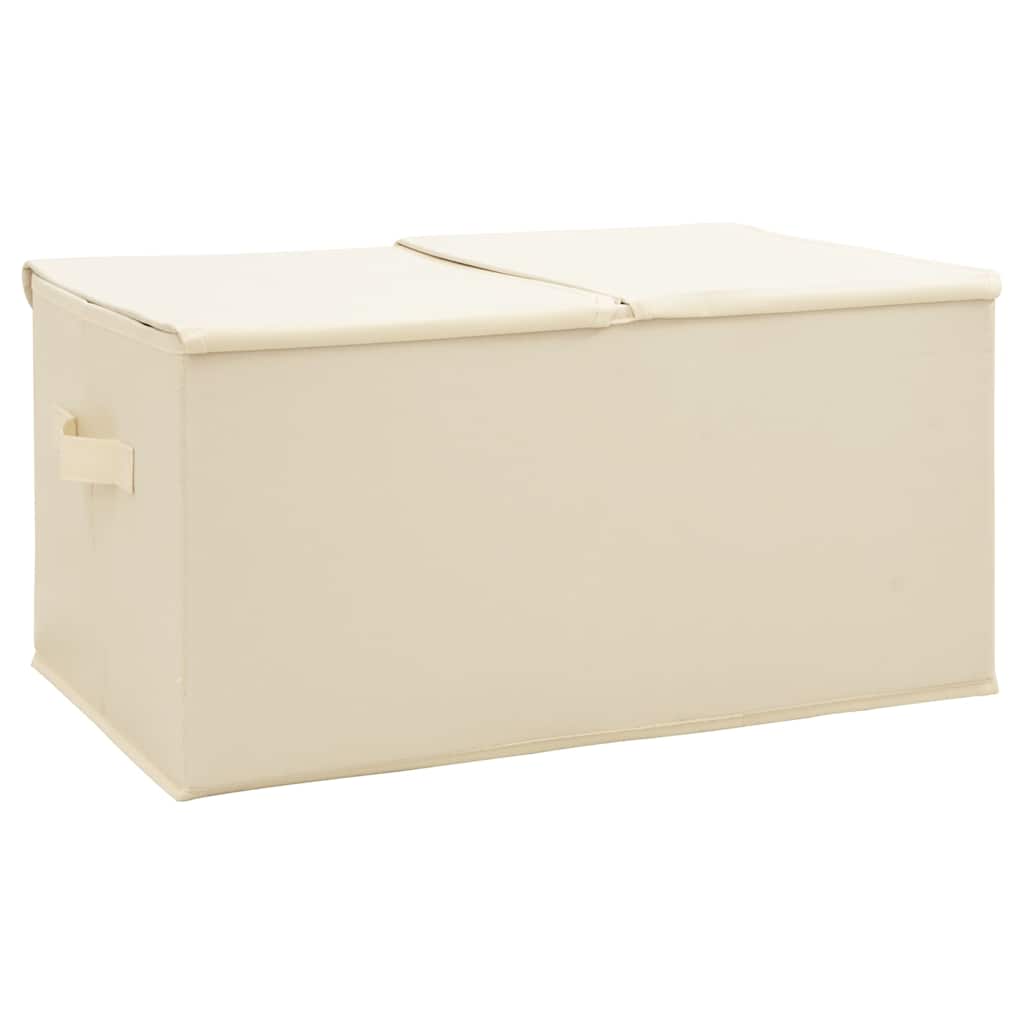 Úložné Boxy 2 Ks Textil 50 X 30 X 25 Cm Krémové Krémová