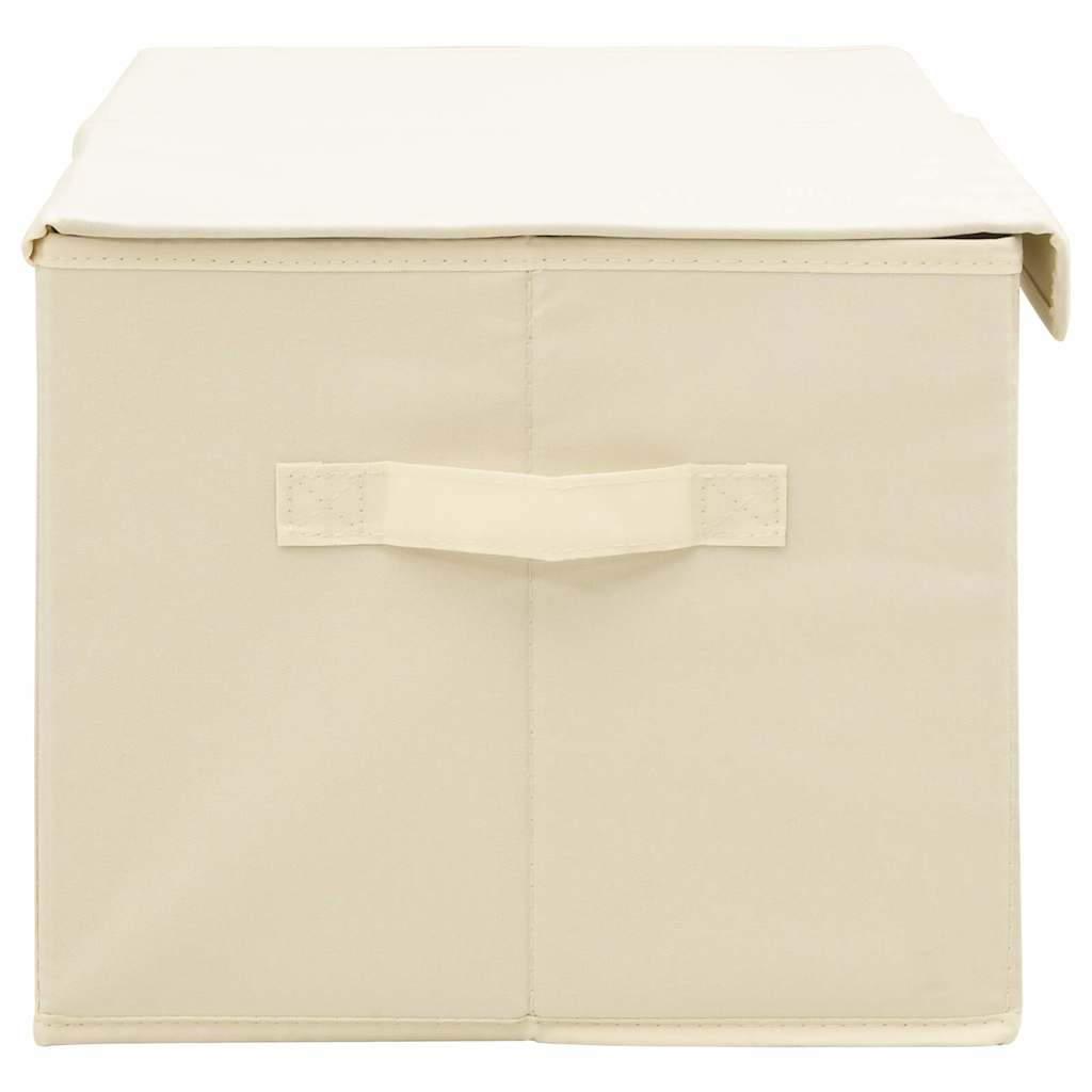 Úložné Boxy 2 Ks Textil 50 X 30 X 25 Cm Krémové Krémová