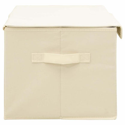 Úložné Boxy 2 Ks Textil 50 X 30 X 25 Cm Krémové Krémová