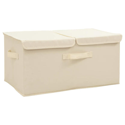 Úložné Boxy 2 Ks Textil 50 X 30 X 25 Cm Krémové Krémová