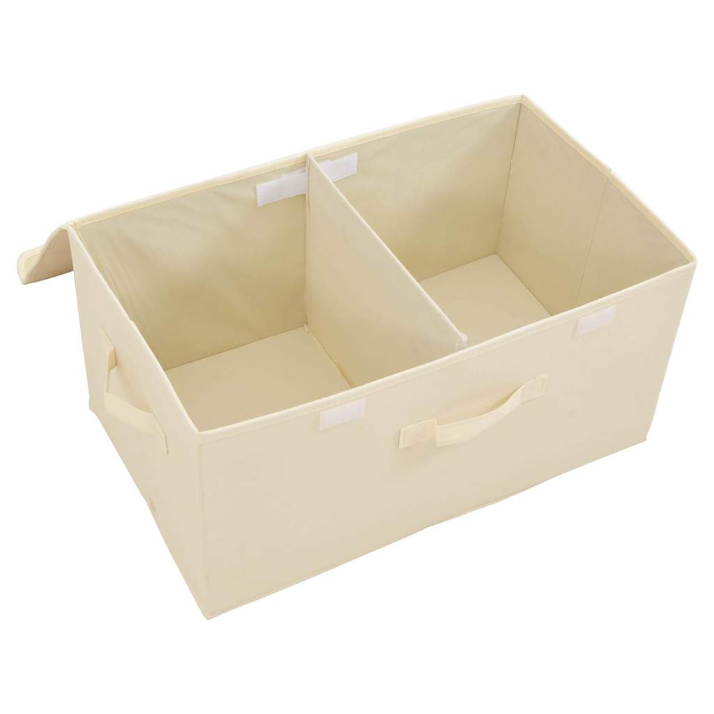 Úložné Boxy 2 Ks Textil 50 X 30 X 25 Cm Krémové Krémová