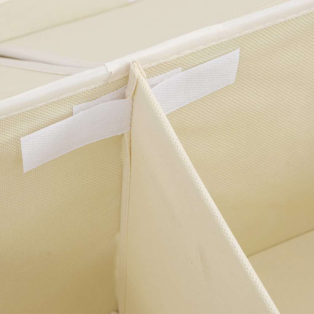 Úložné Boxy 2 Ks Textil 50 X 30 X 25 Cm Krémové Krémová