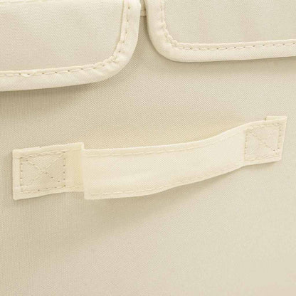 Úložné Boxy 2 Ks Textil 50 X 30 X 25 Cm Krémové Krémová