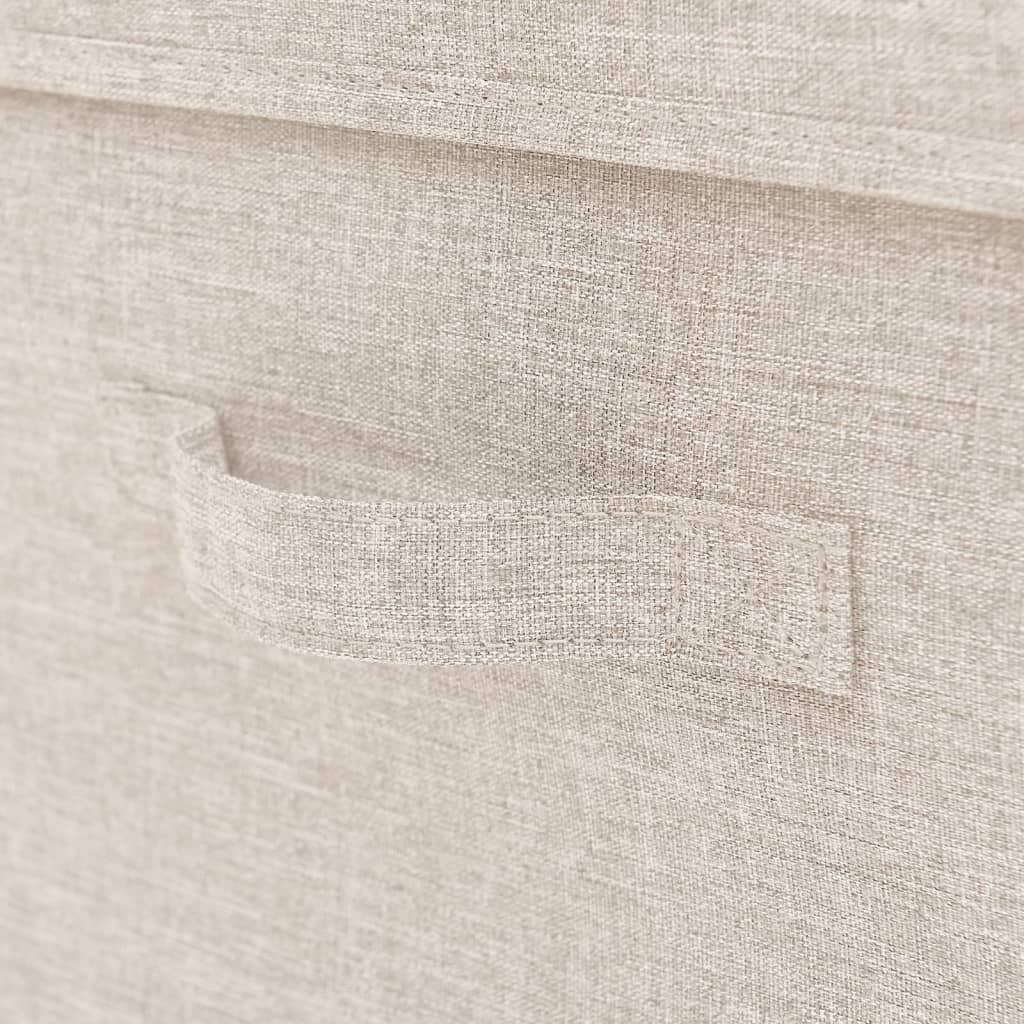 Stohovatelné Úložné Boxy 3Dílná Sada Textil Krémové