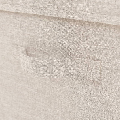 Stohovatelné Úložné Boxy 3Dílná Sada Textil Krémové