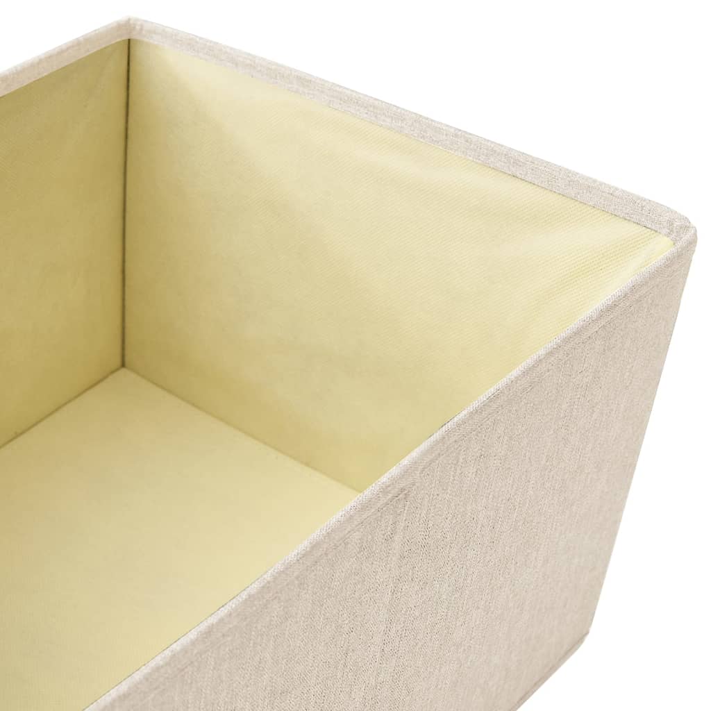 Stohovatelné Úložné Boxy 3Dílná Sada Textil Krémové