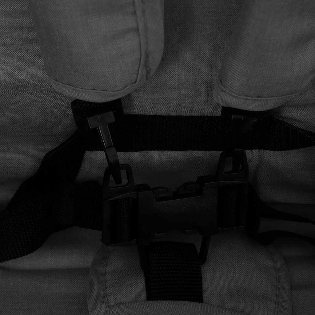 Tandemový Dvojitý Kočárek Tmavě Šedý Ocel