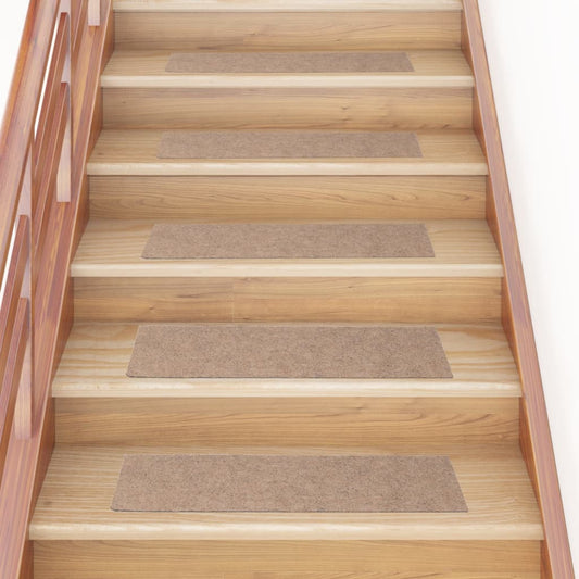 Samolepící Nášlapy Na Schody Obdélník 15Ks 76X20Cm Světle Hnědé