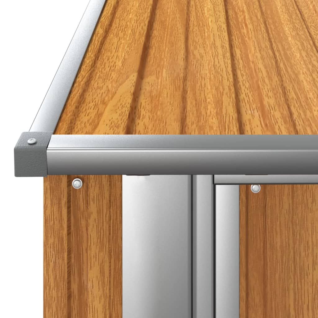 Zahradní Kůlna 180,5X97X209,5 Cm Pozinkovaná Ocel Vzhled Dřeva