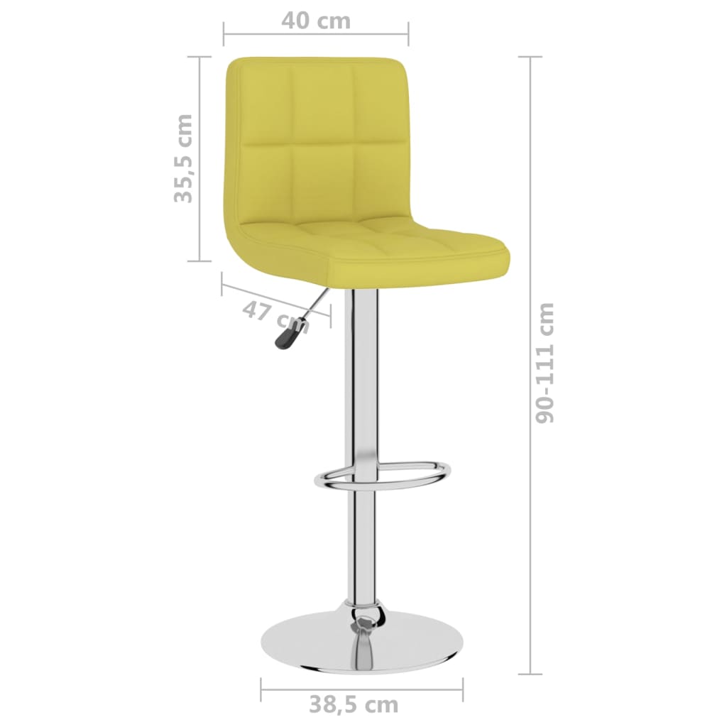Barové Židle 2 Ks Zelené Textil