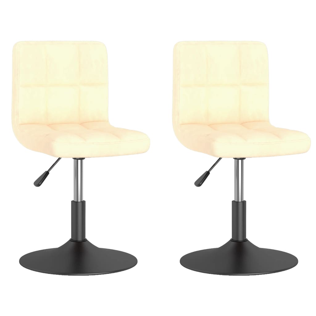 Otočné Jídelní Židle 2 Ks Krémové Samet