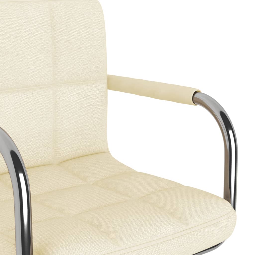 Otočná Kancelářská Židle Krémová Textil