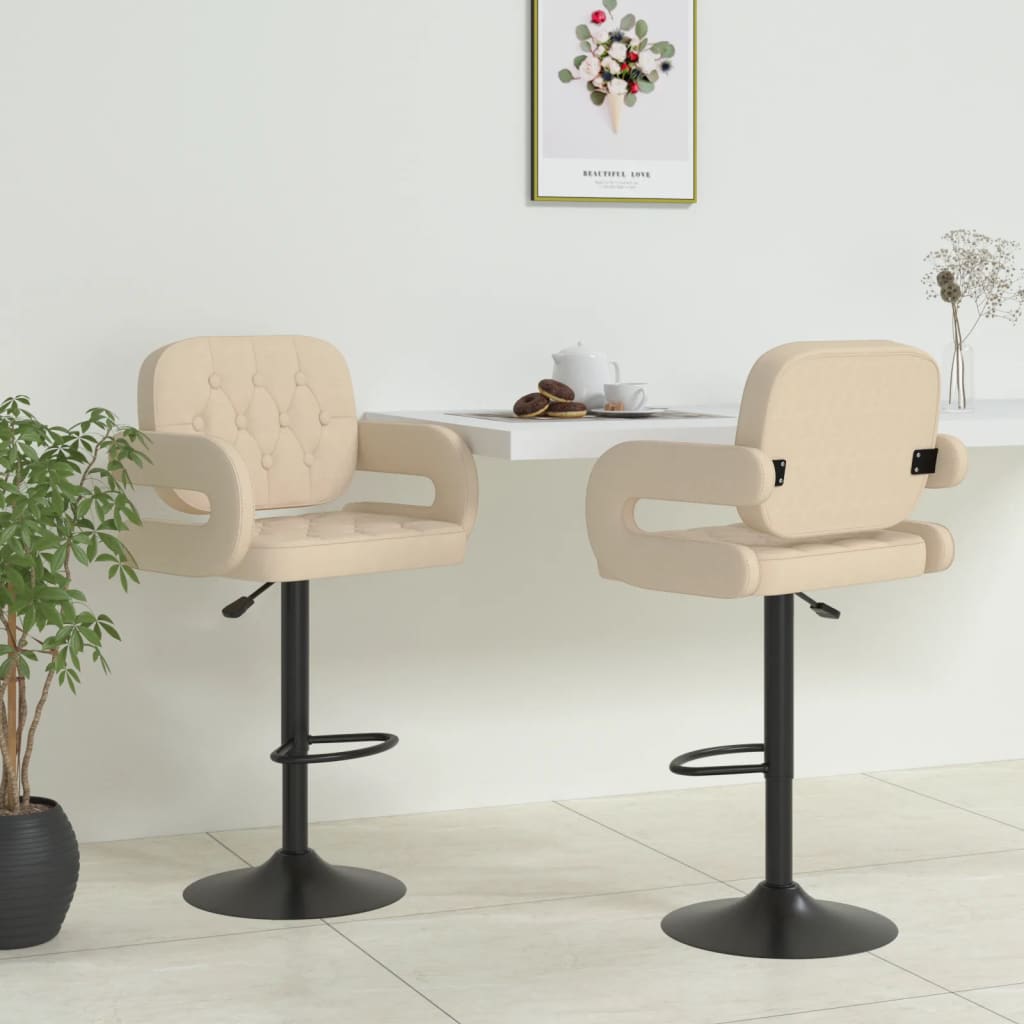 Barové Židle 2 Ks Světle Šedé Textil