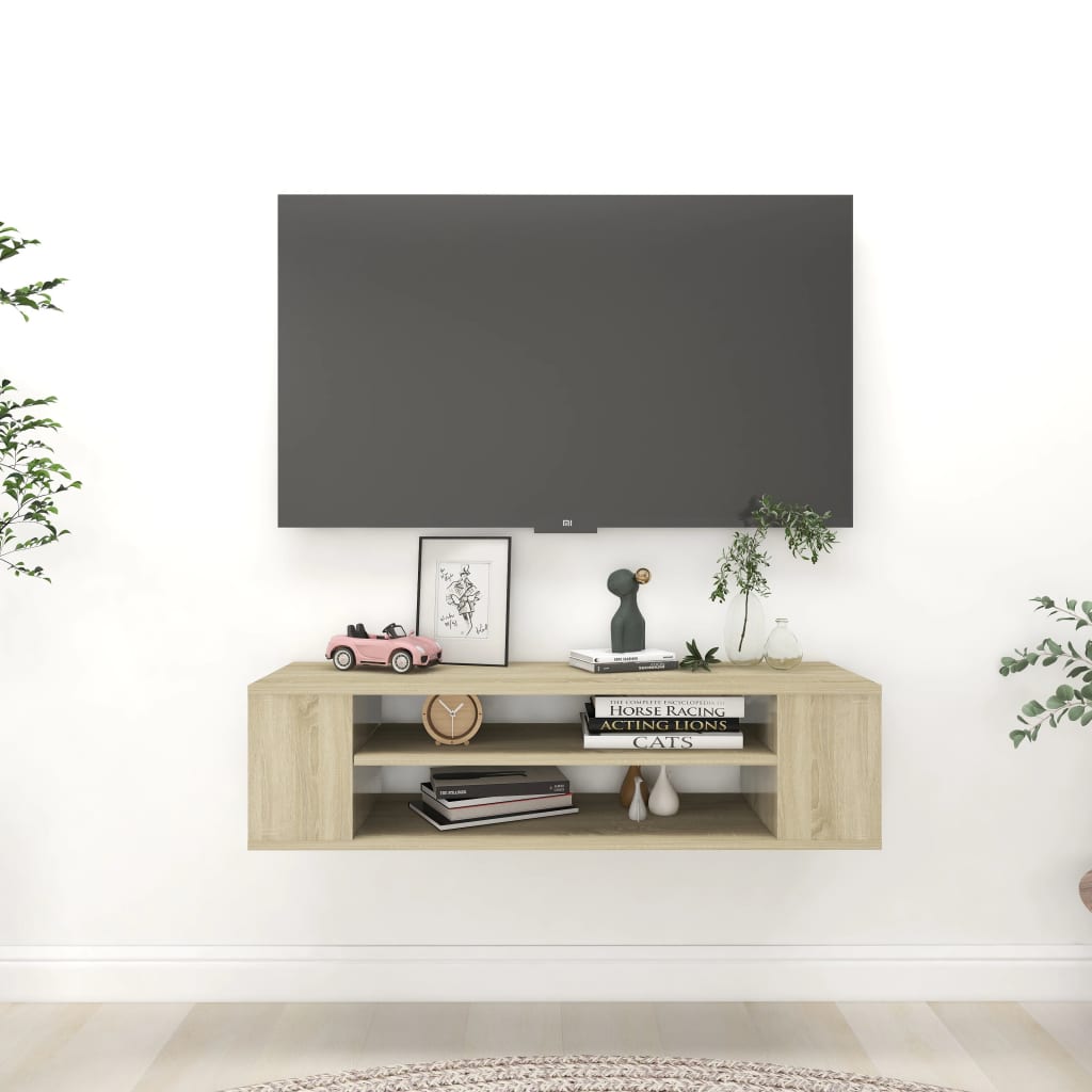 Závěsná Tv Skříňka Černá Vysoký Lesk 100X30X26,5 Cm Dřevotříska
