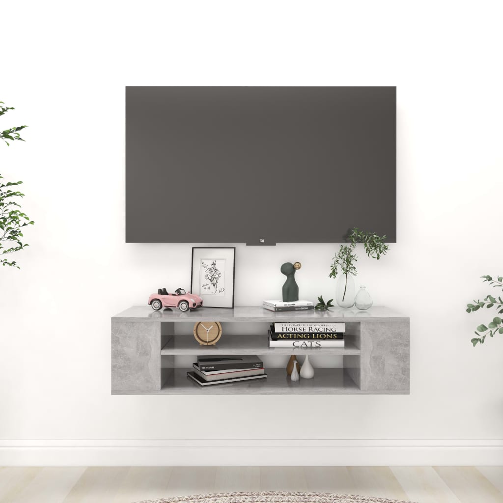 Závěsná Tv Skříňka Černá Vysoký Lesk 100X30X26,5 Cm Dřevotříska