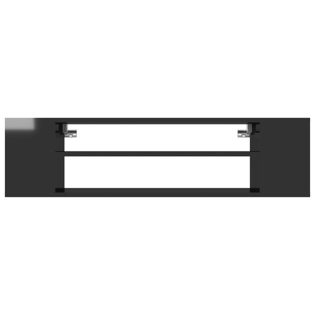 Závěsná Tv Skříňka Černá Vysoký Lesk 100X30X26,5 Cm Dřevotříska