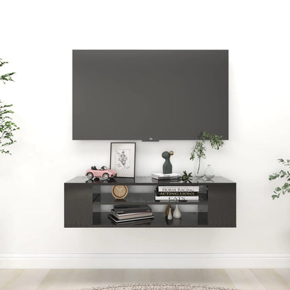 Závěsná Tv Skříňka Černá Vysoký Lesk 100X30X26,5 Cm Dřevotříska