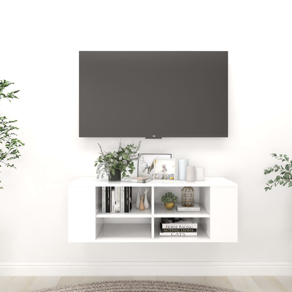 Nástěnná Tv Skříňka Betonově Šedá 102 X 35 X 35 Cm Dřevotříska