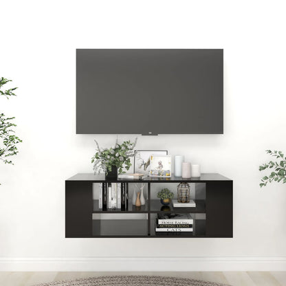 Nástěnná Tv Skříňka Betonově Šedá 102 X 35 X 35 Cm Dřevotříska