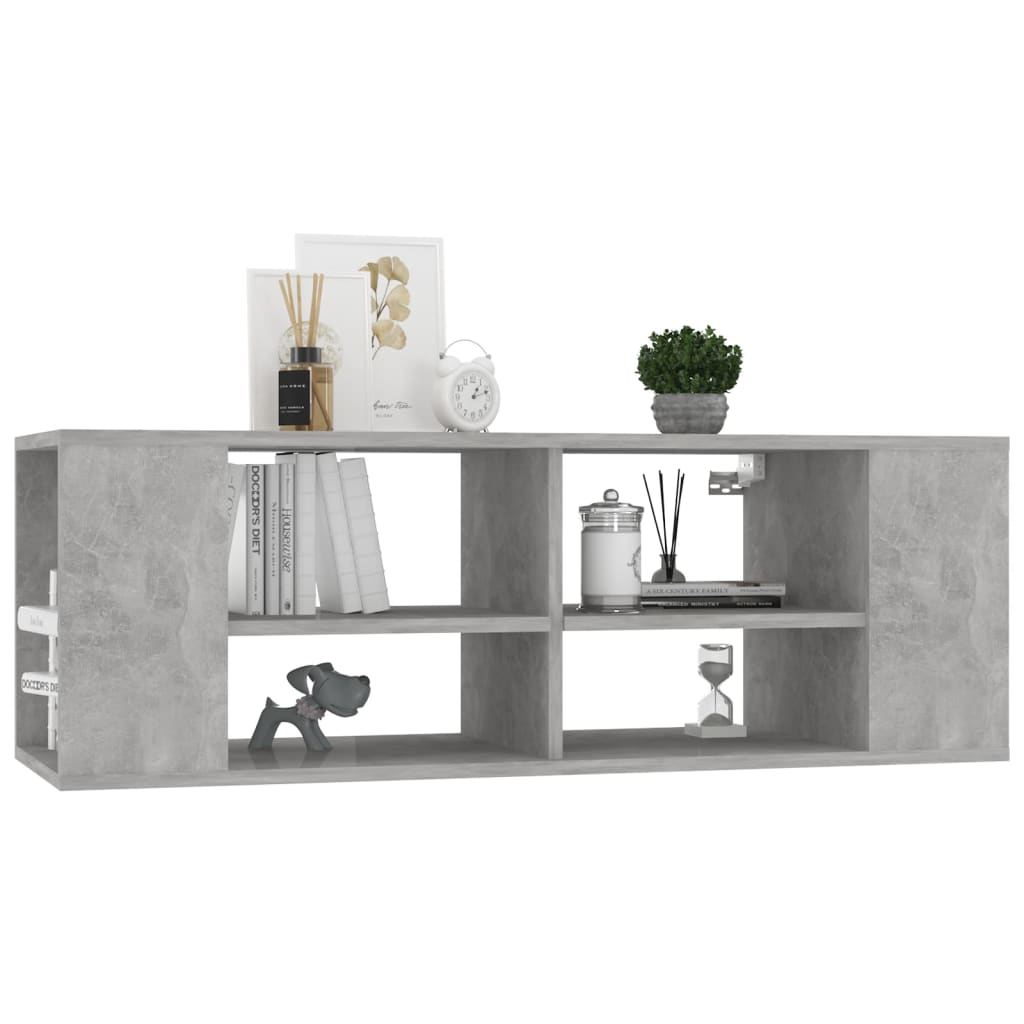 Nástěnná Tv Skříňka Betonově Šedá 102 X 35 X 35 Cm Dřevotříska