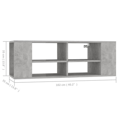 Nástěnná Tv Skříňka Betonově Šedá 102 X 35 X 35 Cm Dřevotříska