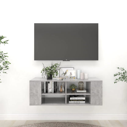 Nástěnná Tv Skříňka Betonově Šedá 102 X 35 X 35 Cm Dřevotříska