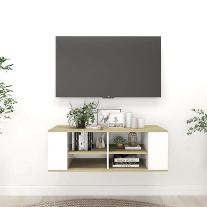 Nástěnná Tv Skříňka Betonově Šedá 102 X 35 X 35 Cm Dřevotříska