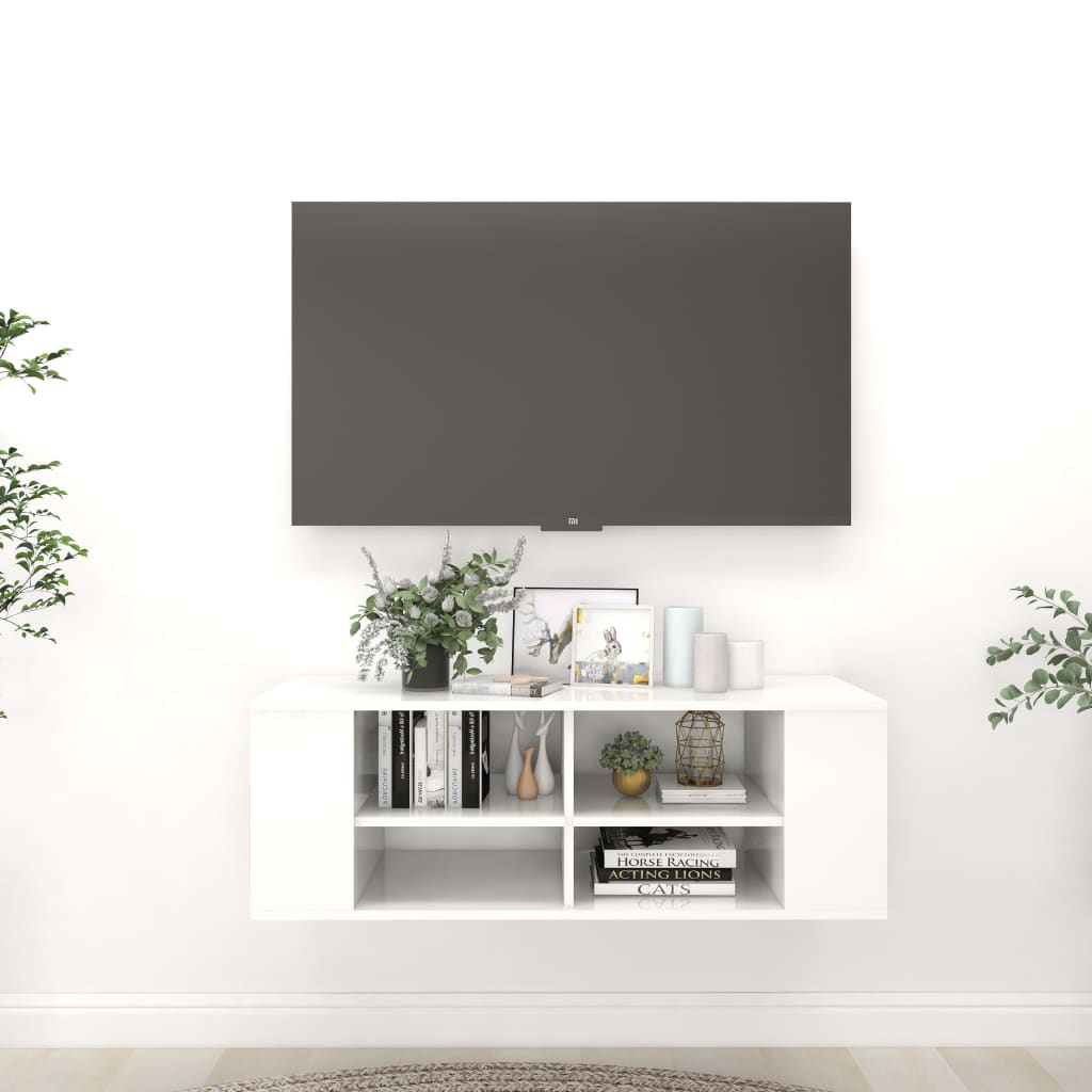 Nástěnná Tv Skříňka Betonově Šedá 102 X 35 X 35 Cm Dřevotříska