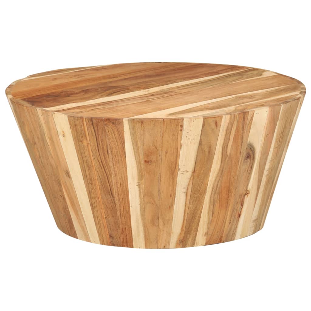 Konferenční Stolek Ø 65 X 31 Cm Masivní Akáciové Dřevo