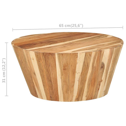Konferenční Stolek Ø 65 X 31 Cm Masivní Akáciové Dřevo
