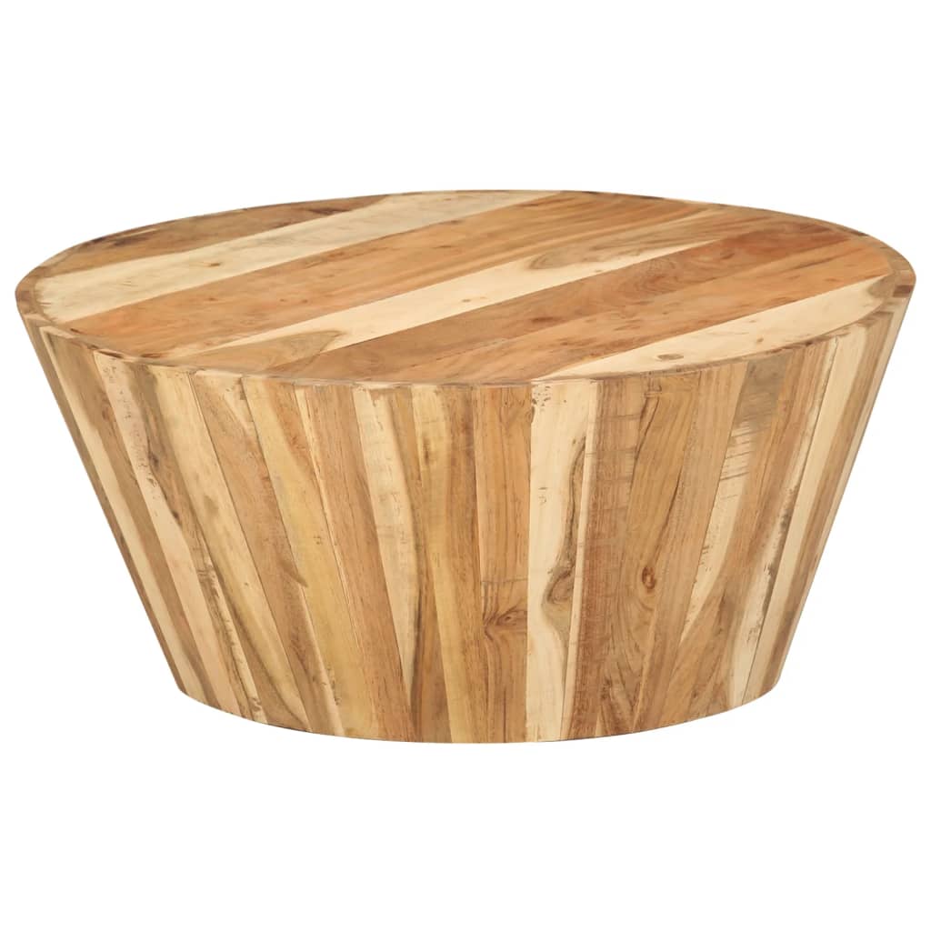 Konferenční Stolek Ø 65 X 31 Cm Masivní Akáciové Dřevo